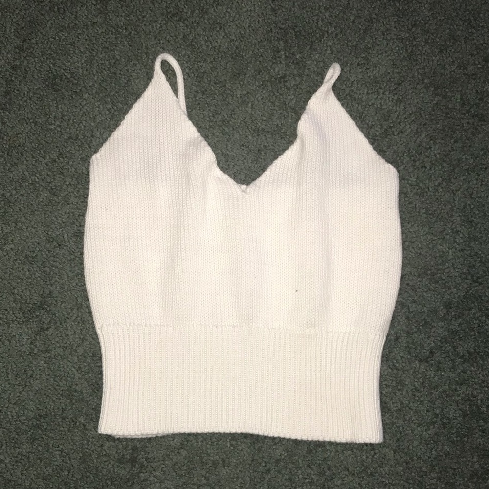 White Knit Tank Top